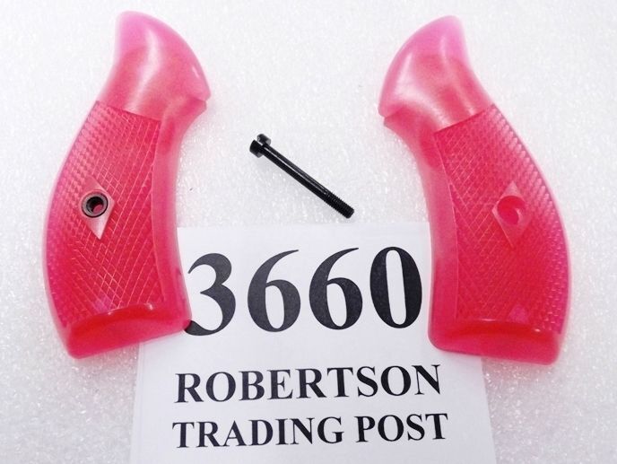 Checkered Grips fit Smith & Wesson J Round 36 60 640 642 Hot Pink polymer 3660P