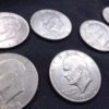 Collection of 57 US Clad Dollar Coins: Ikes, Anthonys, Sacagawea & 2 Pres - Image 3