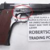 Star Super B A 9mm Slide Assembly w Extractor No Barrel No Sights No FP No LCI - Image 9