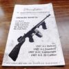Thompson Auto Ordnance Dealer Printed Owners Manual for 1927 Series .45