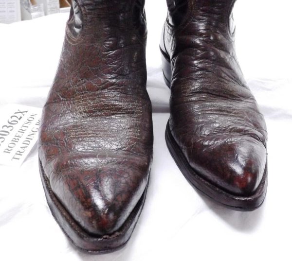 Tony Lama 6382 Brown Leather Pointed Cowboy Boots 14 B Width 1980s Excellent - Image 4