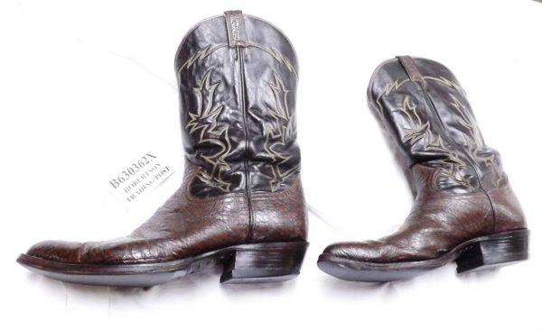 Tony Lama 6382 Brown Leather Pointed Cowboy Boots 14 B Width 1980s Excellent