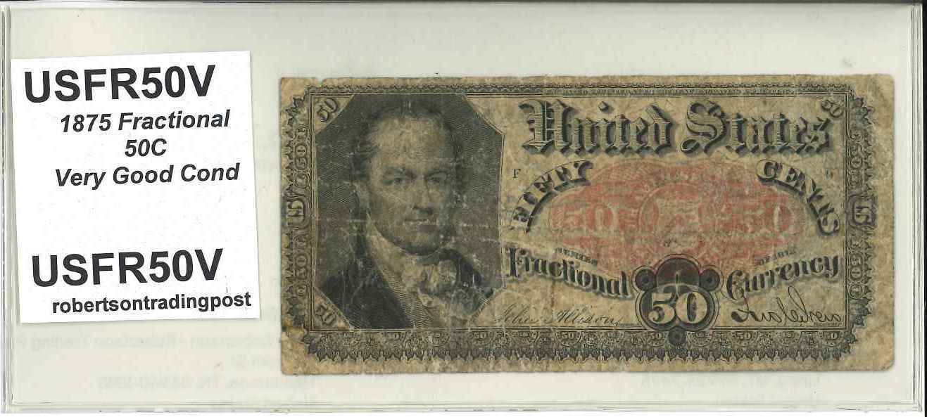 US 1875 Fractional 50 cent Currency Note Reconstruction Era Very Good Condition