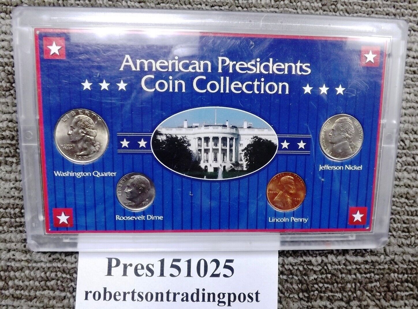 US Type Set American Presidents 1970-D Penny; 1995 Nickel; 1997 Dime and Quarter