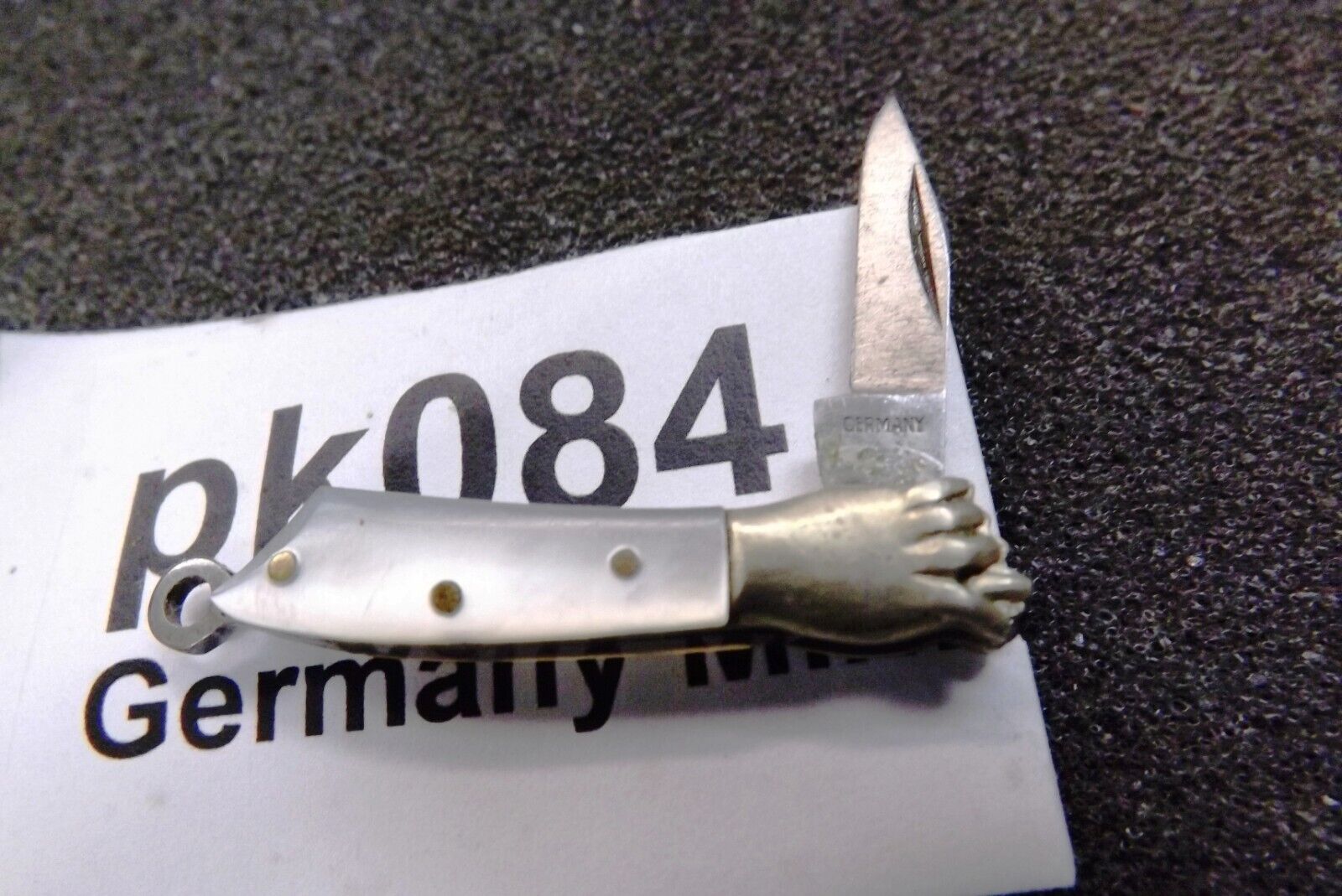 est 1930s German Miniature Fob 1 Blade Pocket Knife Mother of Pearl Exc