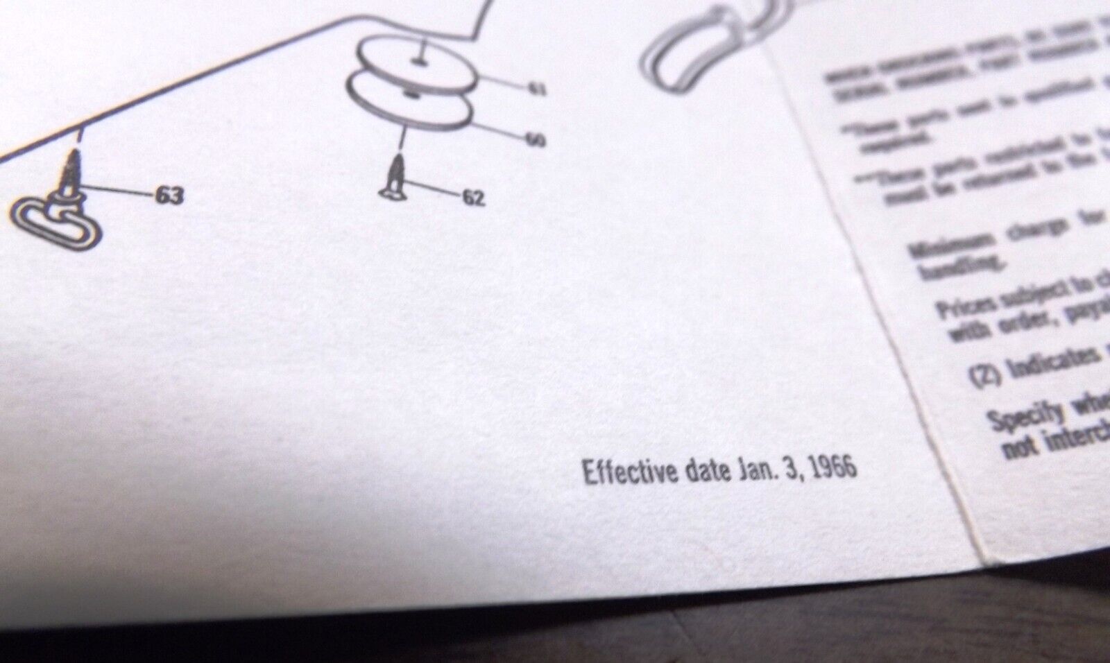 1966 Factory Hang Tag Parts List Instruction Manual for Marlin 39A Mountie VG - Image 4