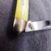 1979 Case 03244 Yellow Handle 2 Blade Pen Pocket Knife with Fob Loop - Image 3
