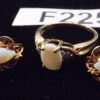 1980s Leer Gem Ltd. Opal Earrings and Ring Set 10K Size 7