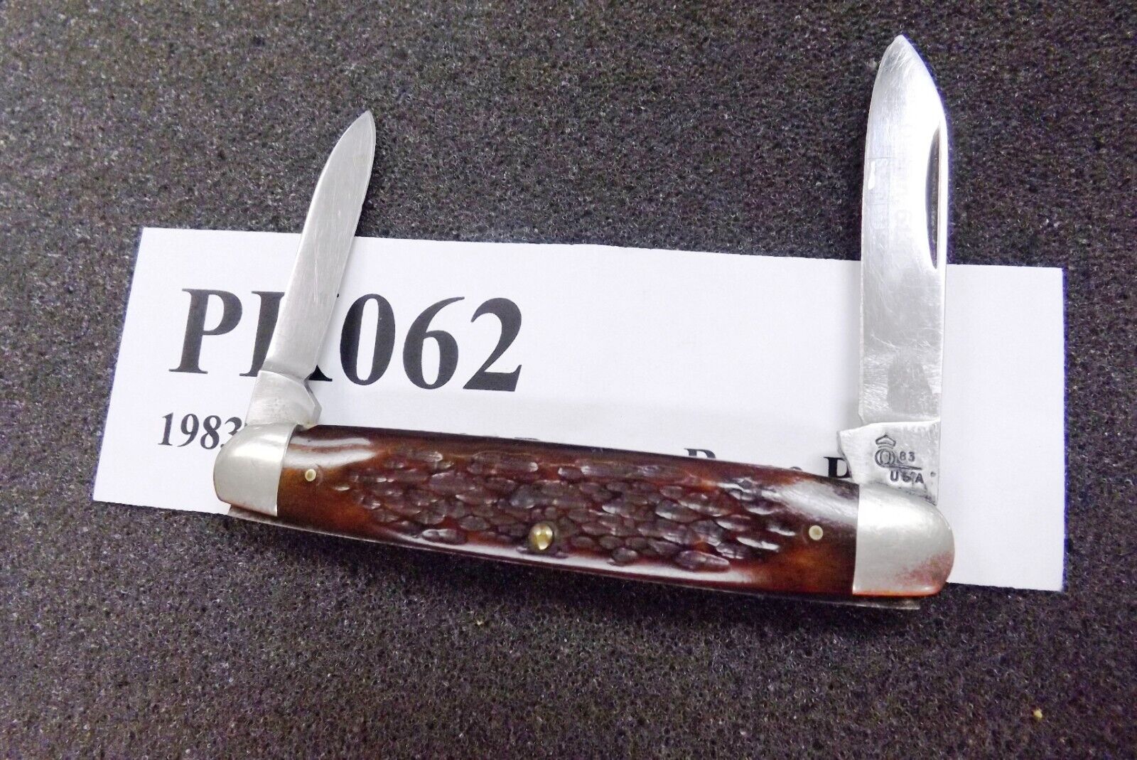 1983 Queen Cutlery 2 Blade Pen Pocket Knife 6135 Senator Brown Bone Exc