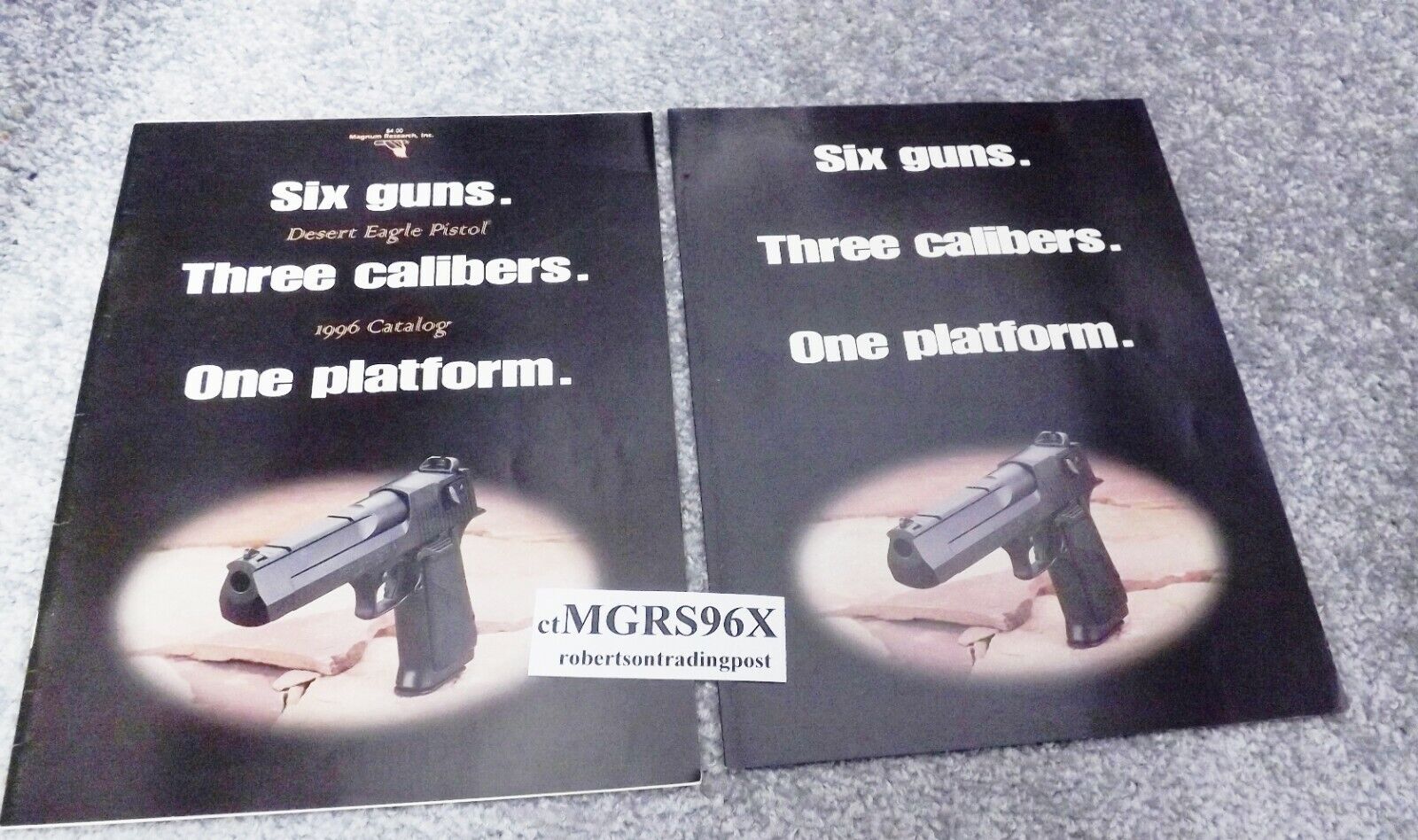 1996 Magnum Research Desert Eagle Pistol Factory Catalog & Flyer 2 Documents