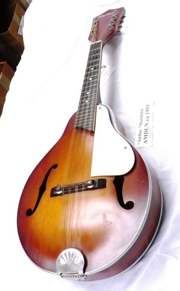 Airline A Style Flat Back Mandolin ca 1953 Very Good Condition with 1970s Strap