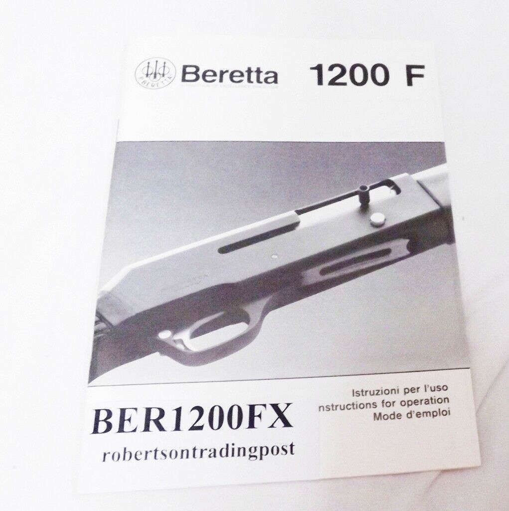 Beretta Factory Manual for 1200F Shotguns Excellent Cond Trilingual 1995 $5 Ship