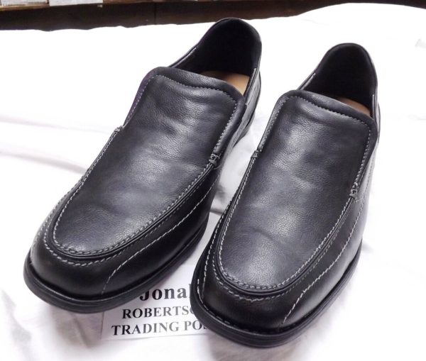 David Stone Slide on Dress or Casual Shoes Black Jonah Men’s Size 14 D NIB