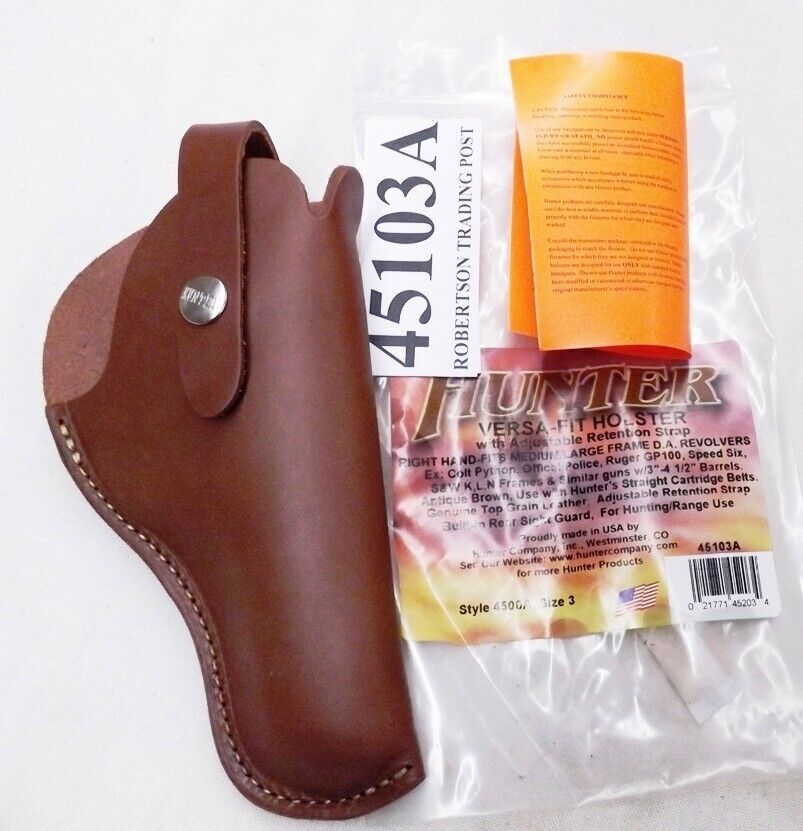 Hunter Co. US Leather Holster 3-5 inch Double Action Revolvers 1970s style 45103