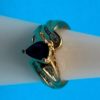 Ladies 1 Ct Sapphire Pear Solitaire  8 Diamonds 2.8 grams 10K YG 7 1/4 Ring Size - Image 5