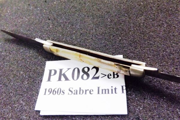 Sabre Japan 2 Blade Pen Pocket Knife Damaged Imitation Pearl Handles 1960s - Image 9