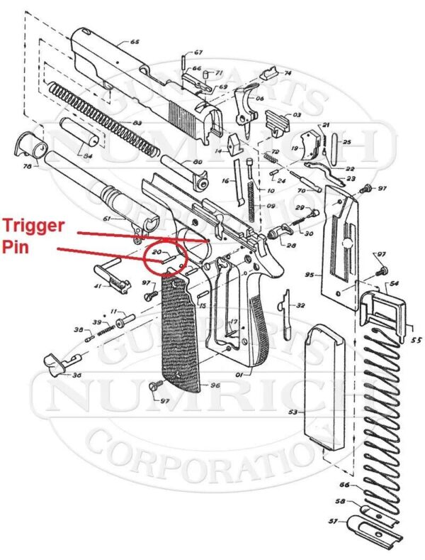 Star Super B or model B or A 9mm .38 ACP Pistol Trigger Pin Vw 20 - Image 4