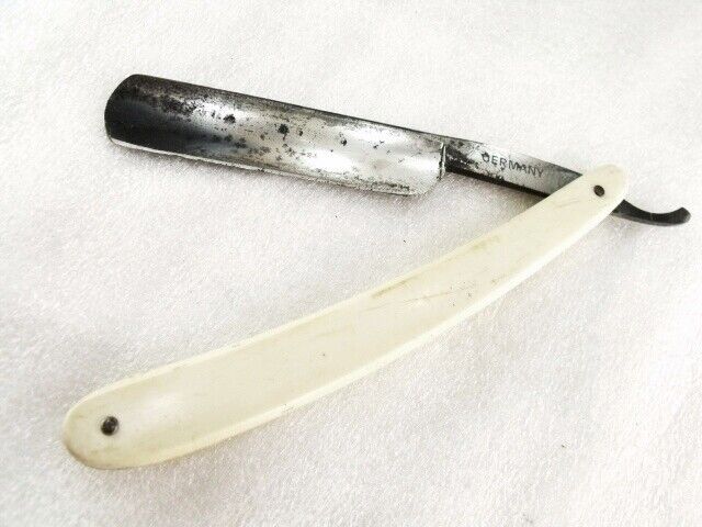 Straight Razor Solingen Germany O.C. Co. Imitation Ivory Handles 1930s VG