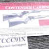 Thompson Center 1991 Contender Carbine Owners Instruction Manual w Registration