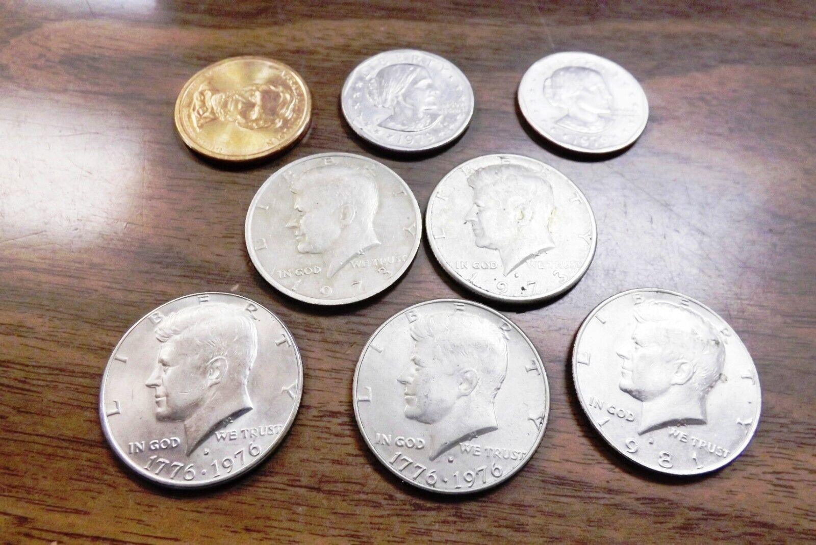 US Clad Collection 2 Anthony 1979-D, Lincoln $1 2010, 2 ’73 JFK, 2 ’76 JFK 1 ‘81
