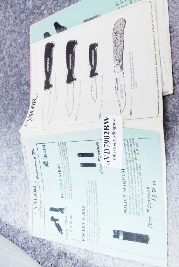 Valor Corp Cutlery Catalog Dealer Price List Order Form 1979 VG 20+ Pages - Image 3