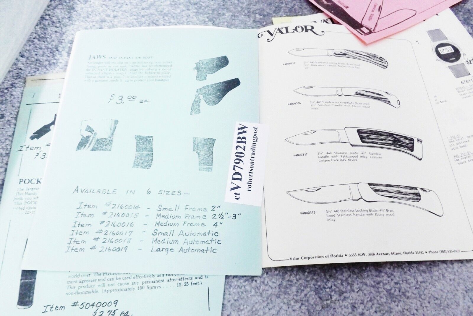 Valor Corp Cutlery Catalog Dealer Price List Order Form 1979 VG 20+ Pages - Image 4