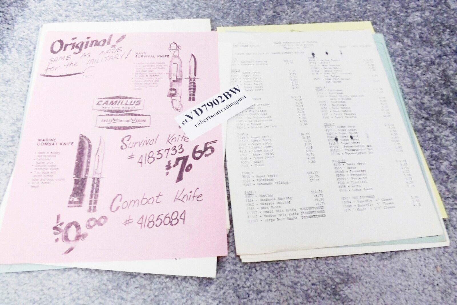 Valor Corp Cutlery Catalog Dealer Price List Order Form 1979 VG 20+ Pages - Image 6