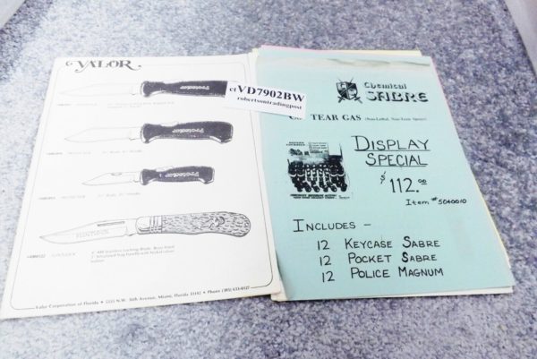 Valor Corp Cutlery Catalog Dealer Price List Order Form 1979 VG 20+ Pages