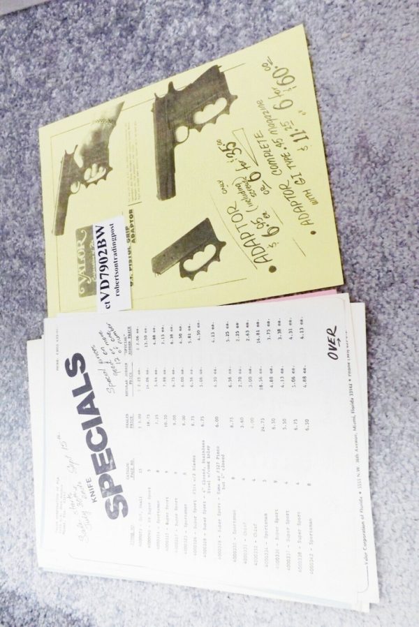Valor Corp Cutlery Catalog Dealer Price List Order Form 1979 VG 20+ Pages - Image 9