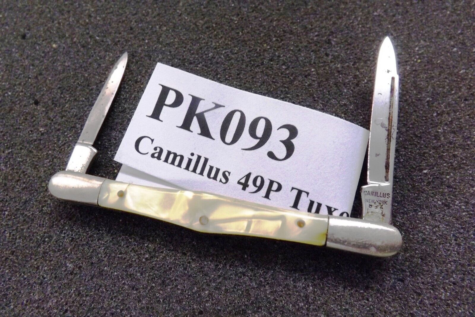 c 1950 Camillus 49P Imitation Pearl Tuxedo Pen Pocket Knife Excellent