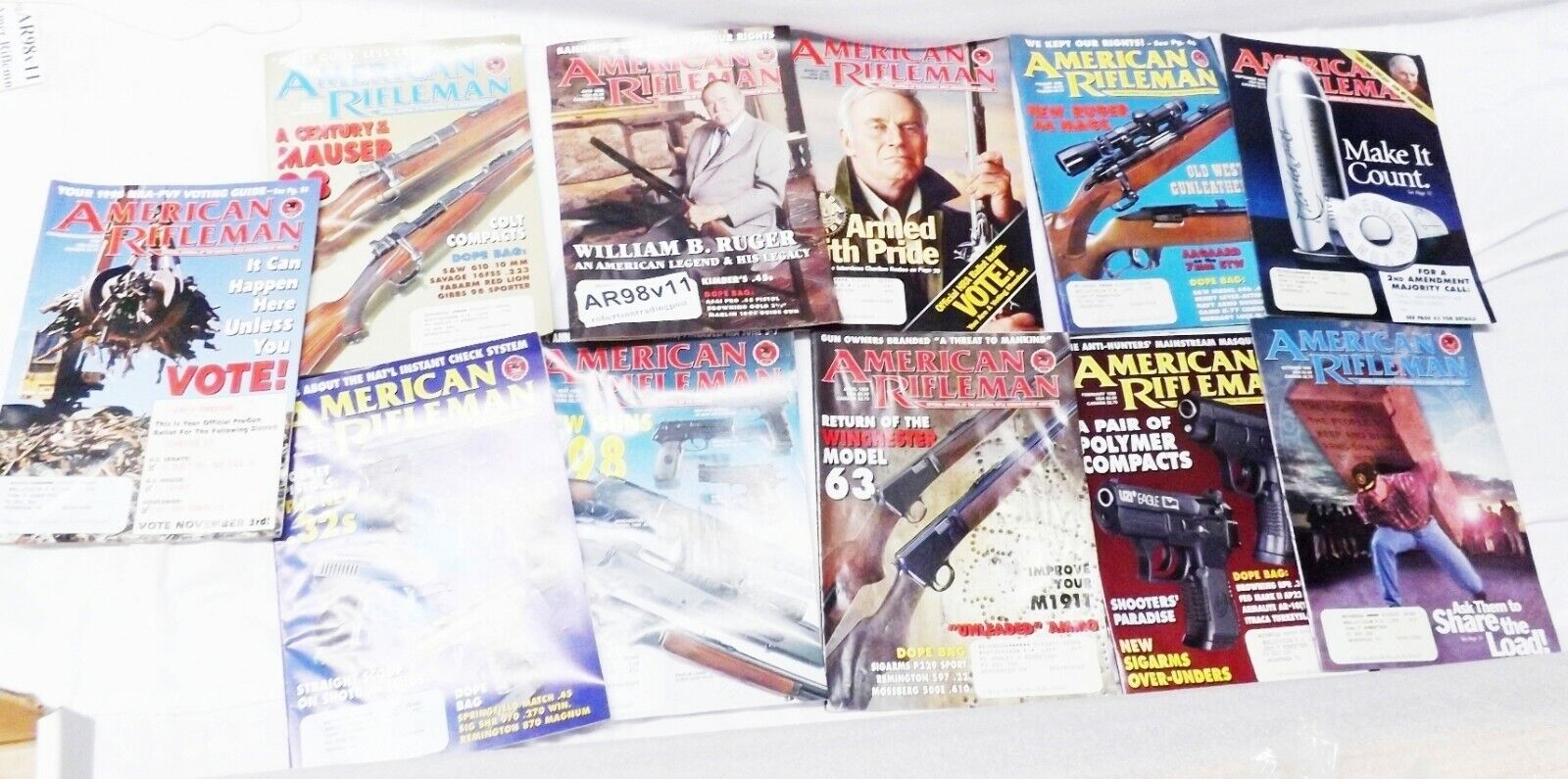 11 American Rifleman Magazines Complete Year 1998 Heston, Bill Ruger $1.80 ea