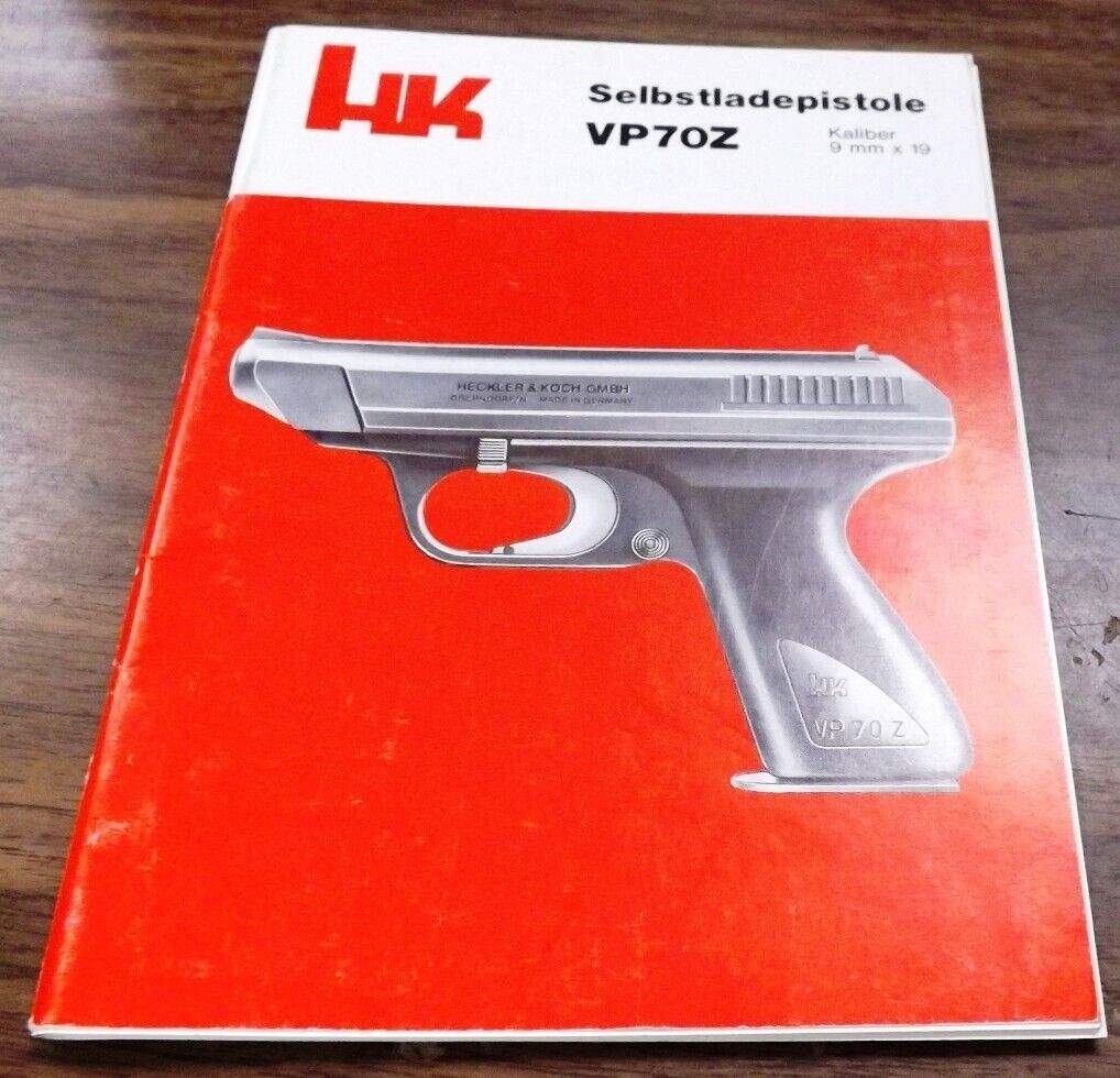 1981 Heckler & Koch VP70Z Slbstladepistole 9mm VG-Exc 4 Language, Schematic