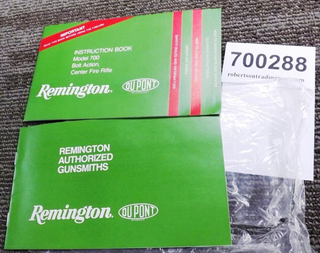 1988 Remington Owner’s Instruction Book & Gunsmith List for Model 700 2 Docs