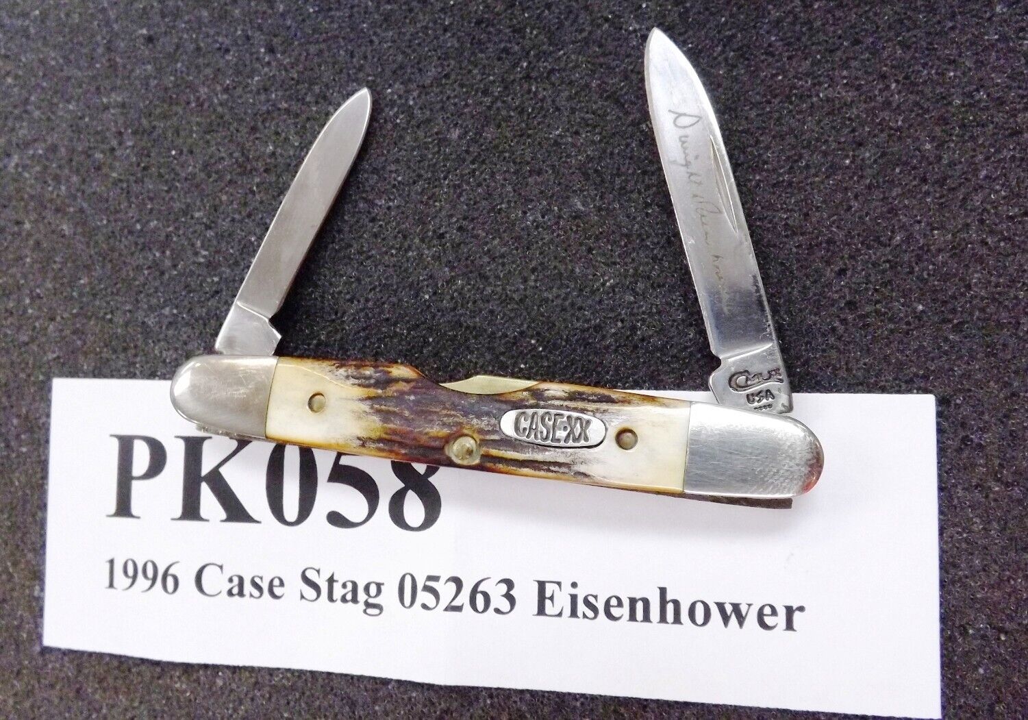 1996 Case 2 Blade Eisenhower Signature Pen Pocket Knife 05263 SSP Exc