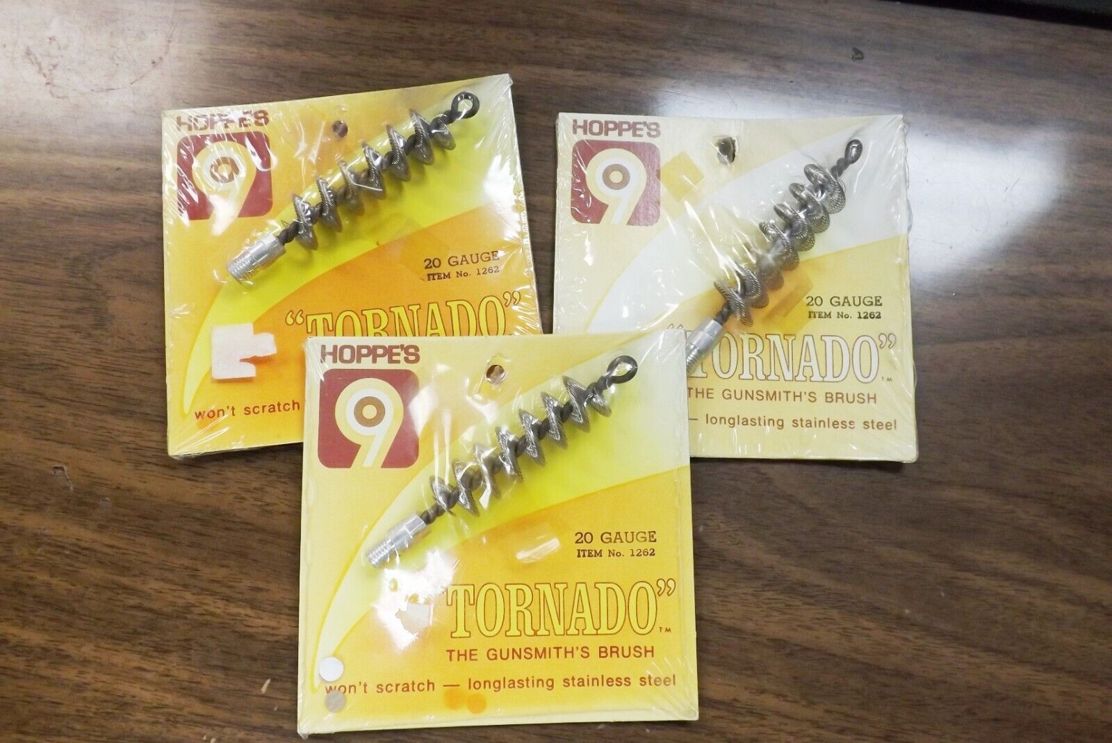 3 Hoppe’s Tornado Brushes for 20 Gauge Shotgun, .50 Muzzleloader $7 each