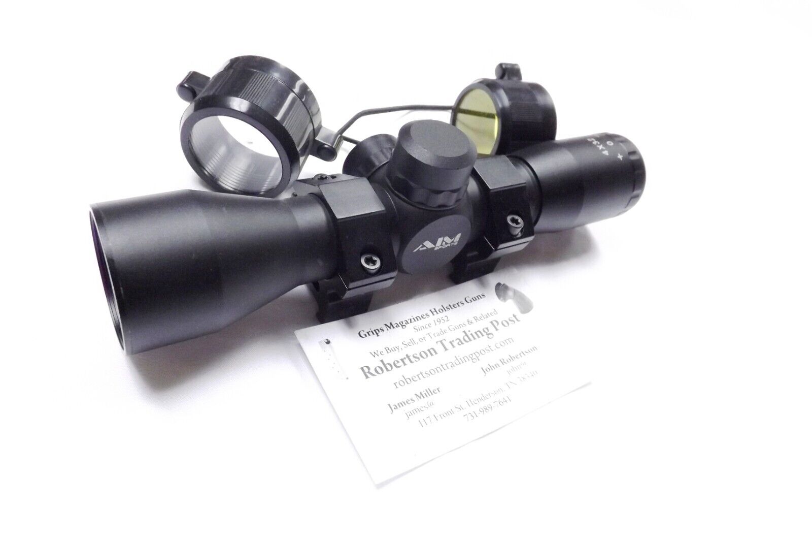 Aim Sports 4x32 Compact Rifle Scope with Rings, Rangefinder Exc JTR432B