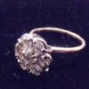 Eighties Ladies 1 Carat 7 Diamond Cluster Ring 14K Yellow Gold 5 1/2 size Estate