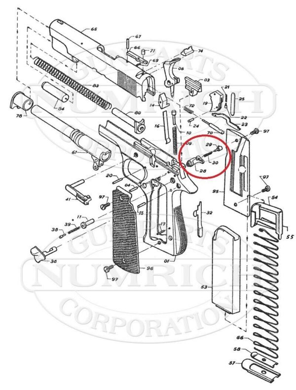 Magazine Catch Assembly for Star B BS BM Super B BKM Pistols with Lock, Spring - Image 6