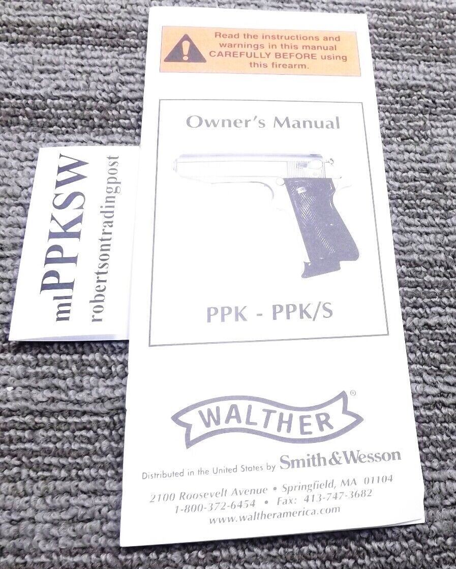 Smith & Wesson Owners Instruction Manual for Walther PPK /S Exc 2004 31 Pages