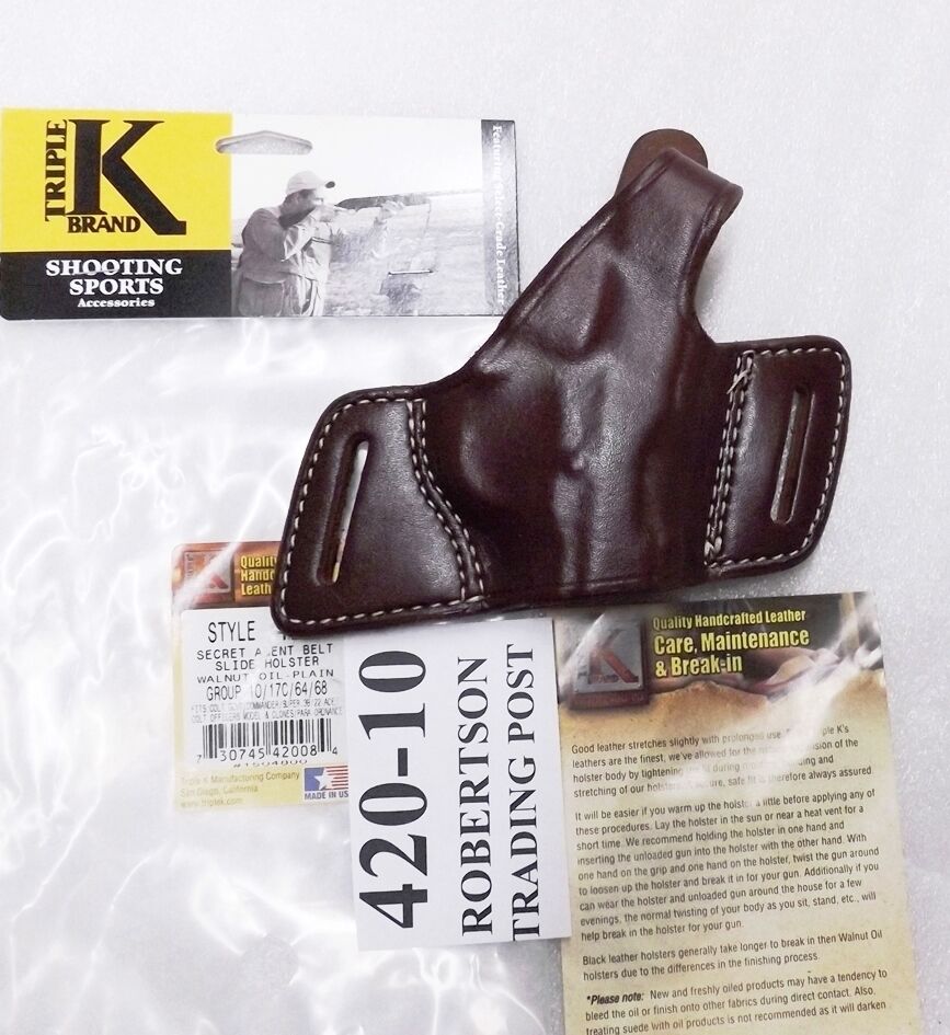 Triple K Leather Govt Hi-Power Star Holster Black Widow type Thumb Break 420-10