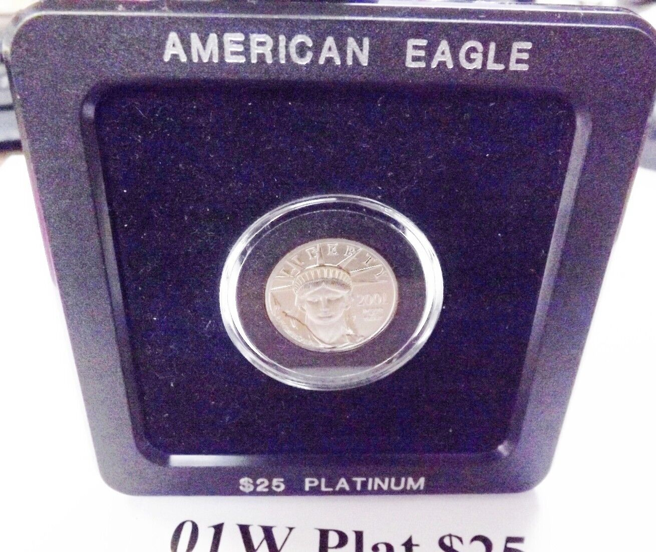 US 1/4 Oz Platinum $25 Eagle 2001W BU in Mint Holder