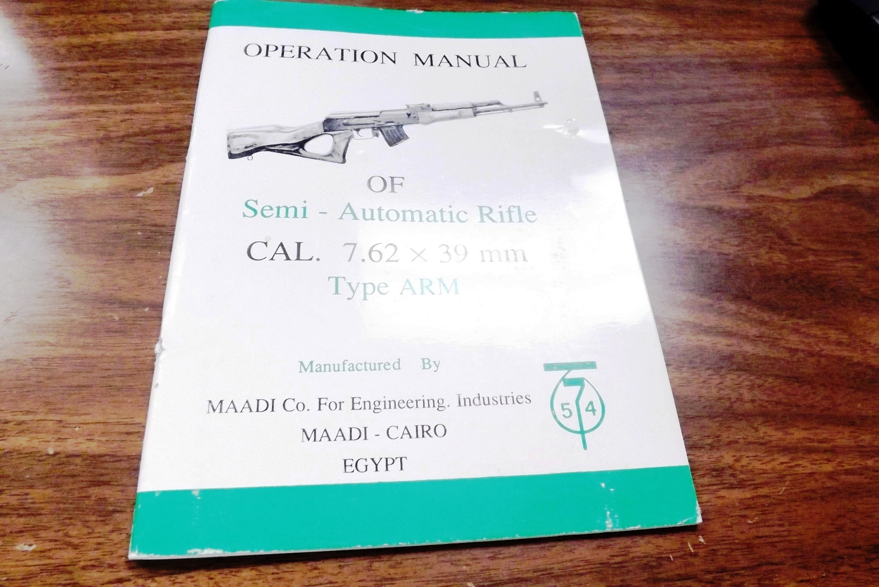 Maadi ARM Operation Manual 7.62x39 MAK90 type Original Factory 1994