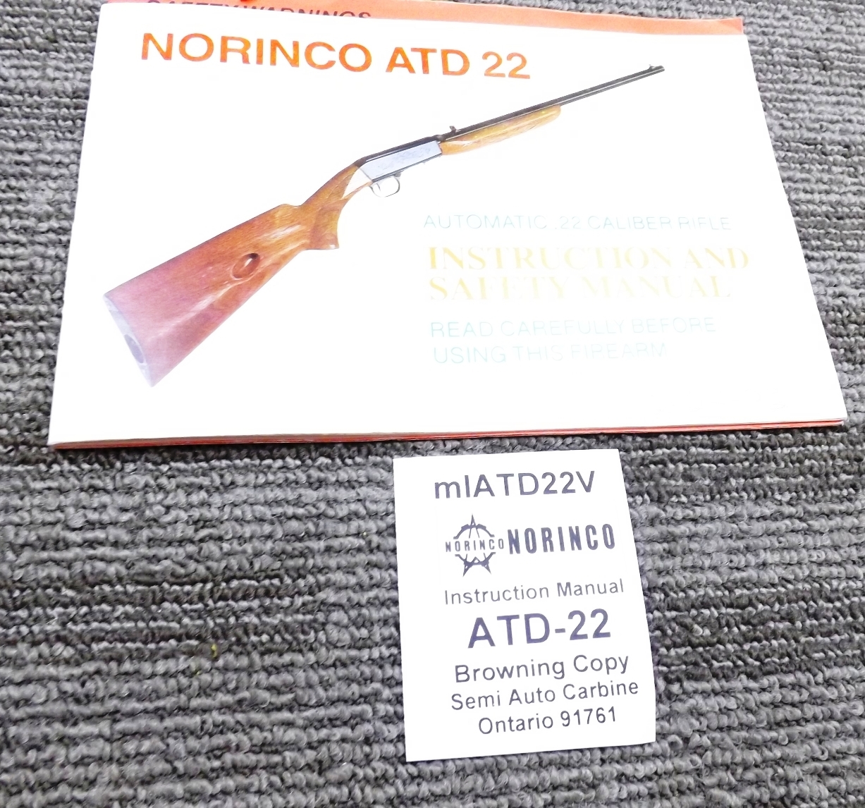 Norinco ATD22 Factory Instruction Manual 1992 Browning Take Down copy VG